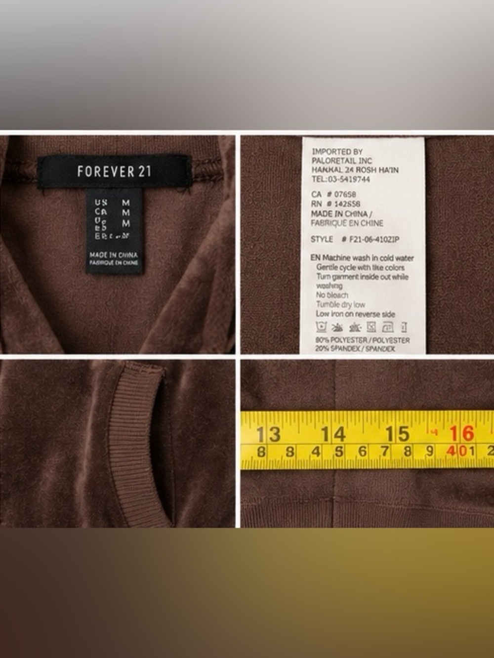 Velour 21 Brown Velour GOLD ✨ Zip-Up Hoodie | Size M - Picture 4 of 9